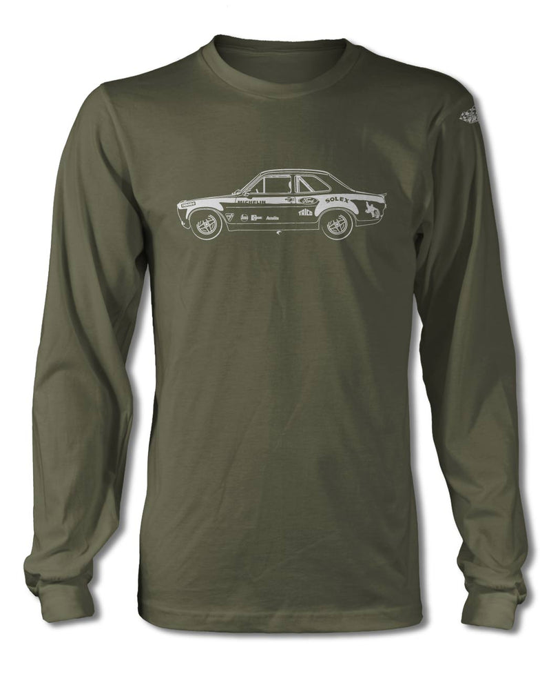 Ford Escort Rally MKI T-Shirt - Long Sleeves - Side View