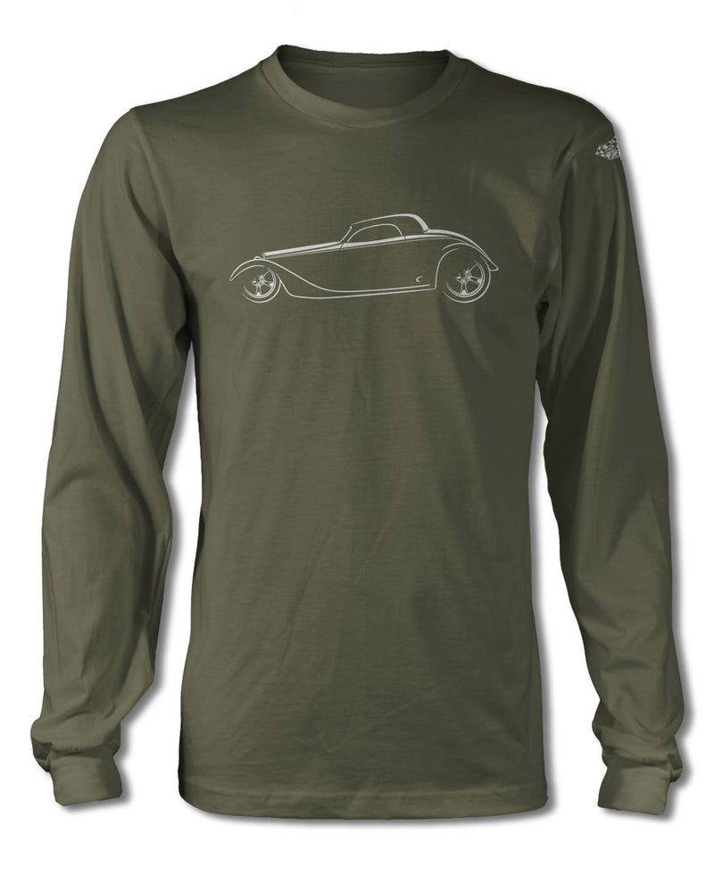 1934 Ford Coupe Hot Rod T-Shirt - Long Sleeves - Side View
