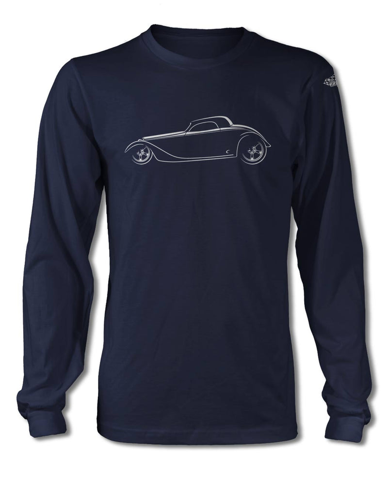 1934 Ford Coupe Hot Rod T-Shirt - Long Sleeves - Side View