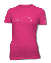 1934 Ford Coupe Old School Rod T-Shirt - Women - Side View