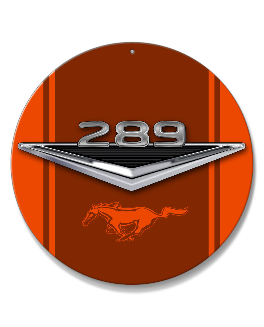 289 c.i. V8 Engine Emblem Round Aluminum Sign