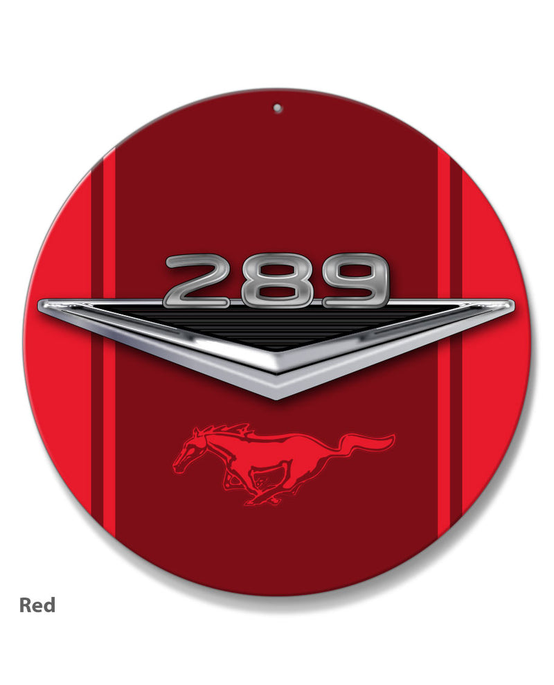 289 c.i. V8 Engine Emblem Round Aluminum Sign