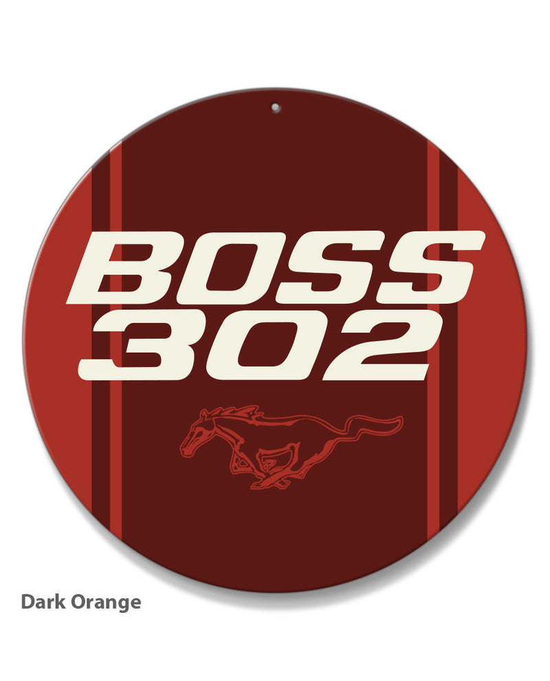 BOSS 302 c.i. V8 Engine Emblem 1969 - 1970 Round Aluminum Sign