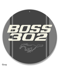 BOSS 302 c.i. V8 Engine Emblem 1969 - 1970 Round Aluminum Sign