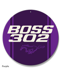 BOSS 302 c.i. V8 Engine Emblem 1969 - 1970 Round Aluminum Sign