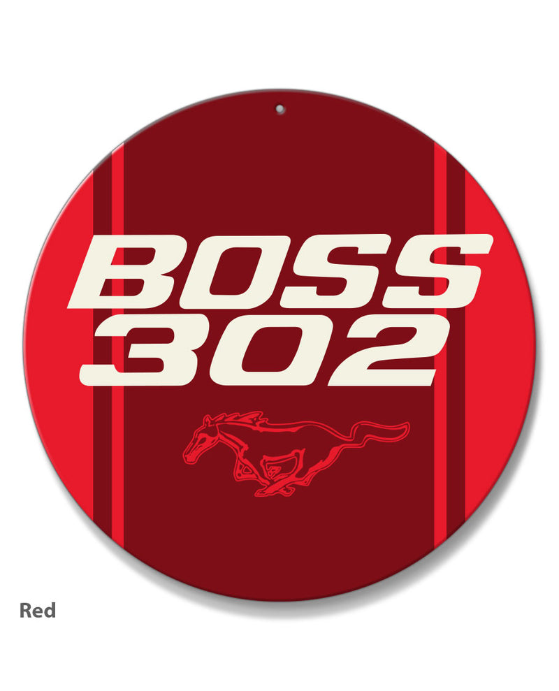 BOSS 302 c.i. V8 Engine Emblem 1969 - 1970 Round Aluminum Sign