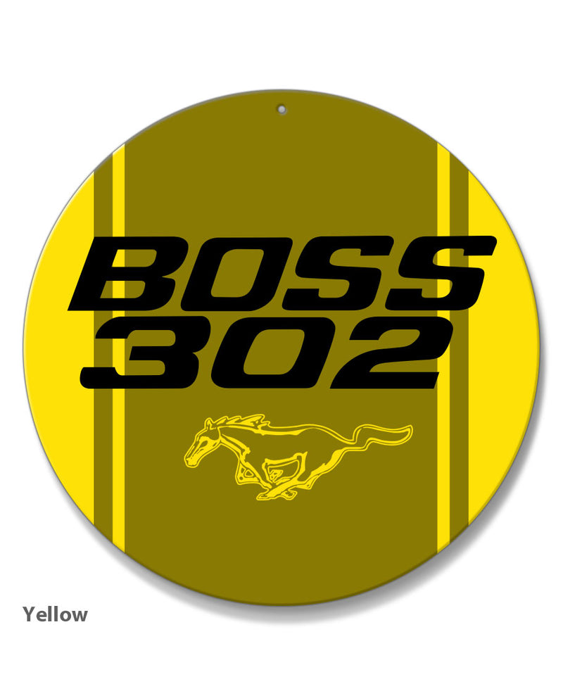 BOSS 302 c.i. V8 Engine Emblem 1969 - 1970 Round Aluminum Sign