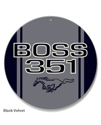 BOSS 351 c.i. V8 Engine Emblem 1971 Round Aluminum Sign