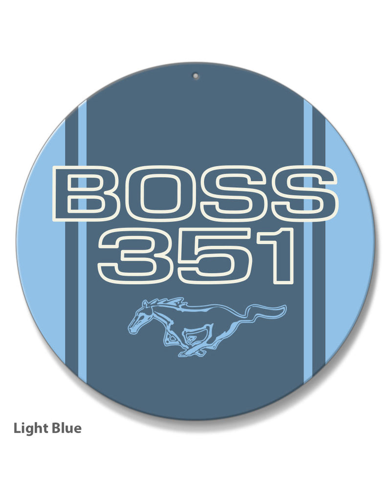 BOSS 351 c.i. V8 Engine Emblem 1971 Round Aluminum Sign