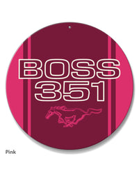 BOSS 351 c.i. V8 Engine Emblem 1971 Round Aluminum Sign