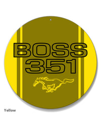 BOSS 351 c.i. V8 Engine Emblem 1971 Round Aluminum Sign