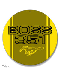 BOSS 351 c.i. V8 Engine Emblem 1971 Round Aluminum Sign