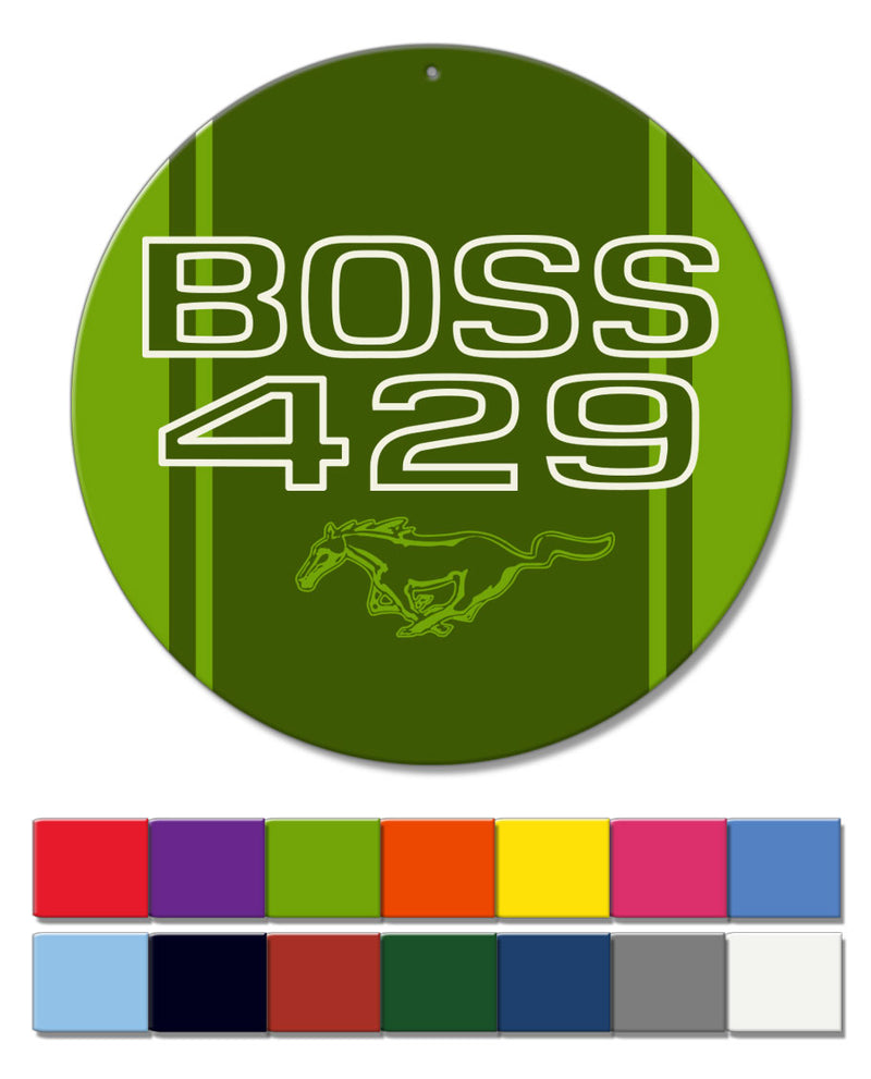 BOSS 429 c.i. V8 Engine Emblem 1969 - 1970 Round Aluminum Sign