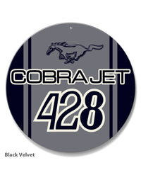 Cobra Jet 428 c.i. V8 Engine Emblem 1968 - 1970 Round Aluminum Sign