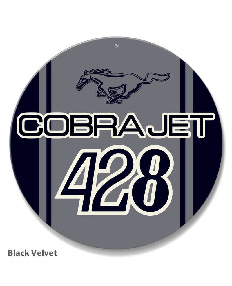 Cobra Jet 428 c.i. V8 Engine Emblem 1968 - 1970 Round Aluminum Sign