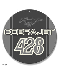 Cobra Jet 428 c.i. V8 Engine Emblem 1968 - 1970 Round Aluminum Sign