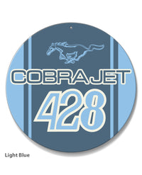 Cobra Jet 428 c.i. V8 Engine Emblem 1968 - 1970 Round Aluminum Sign