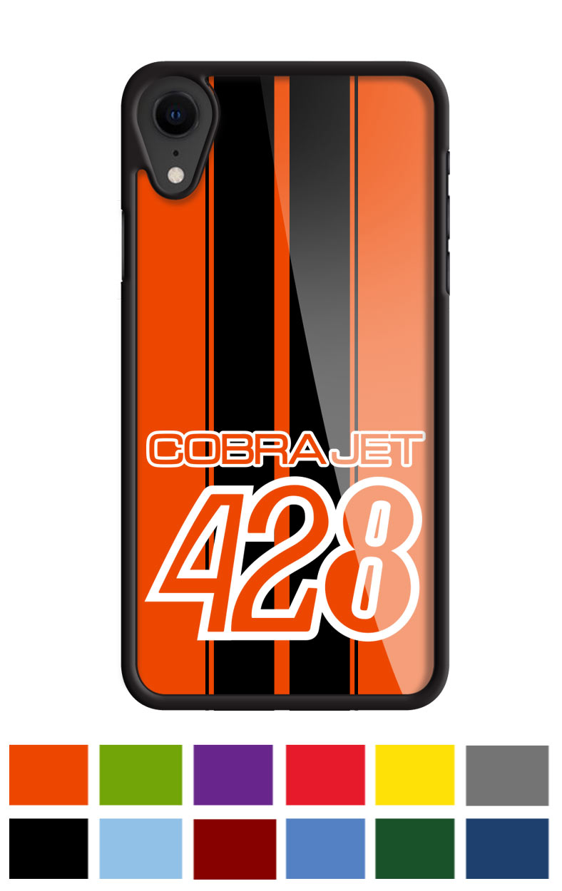 Cobra Jet 428 c.i. V8 Engine Emblem 1968 - 1970 Smartphone Case - Racing Stripes - Emblem