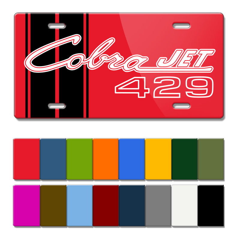 Cobra Jet 429 c.i. V8 Engine Emblem 1968 - 1970 Novelty License Plate