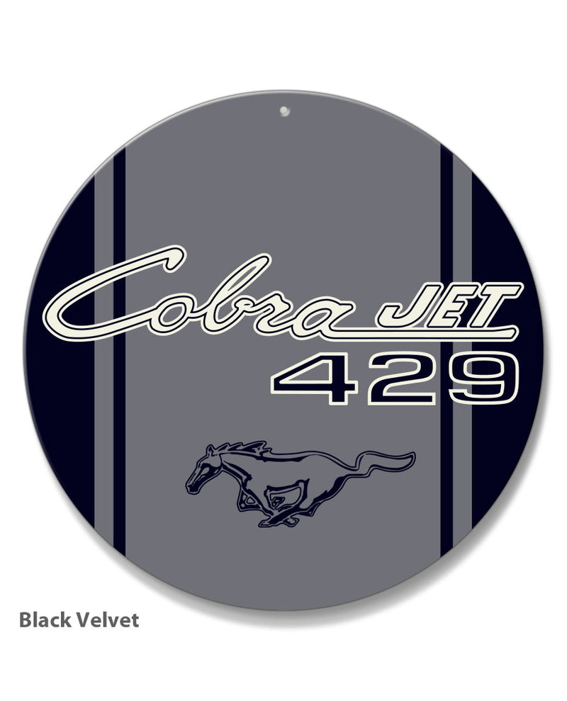 Cobra Jet 429 c.i. Emblem 1968 - 1970 Mustang Round Aluminum Sign