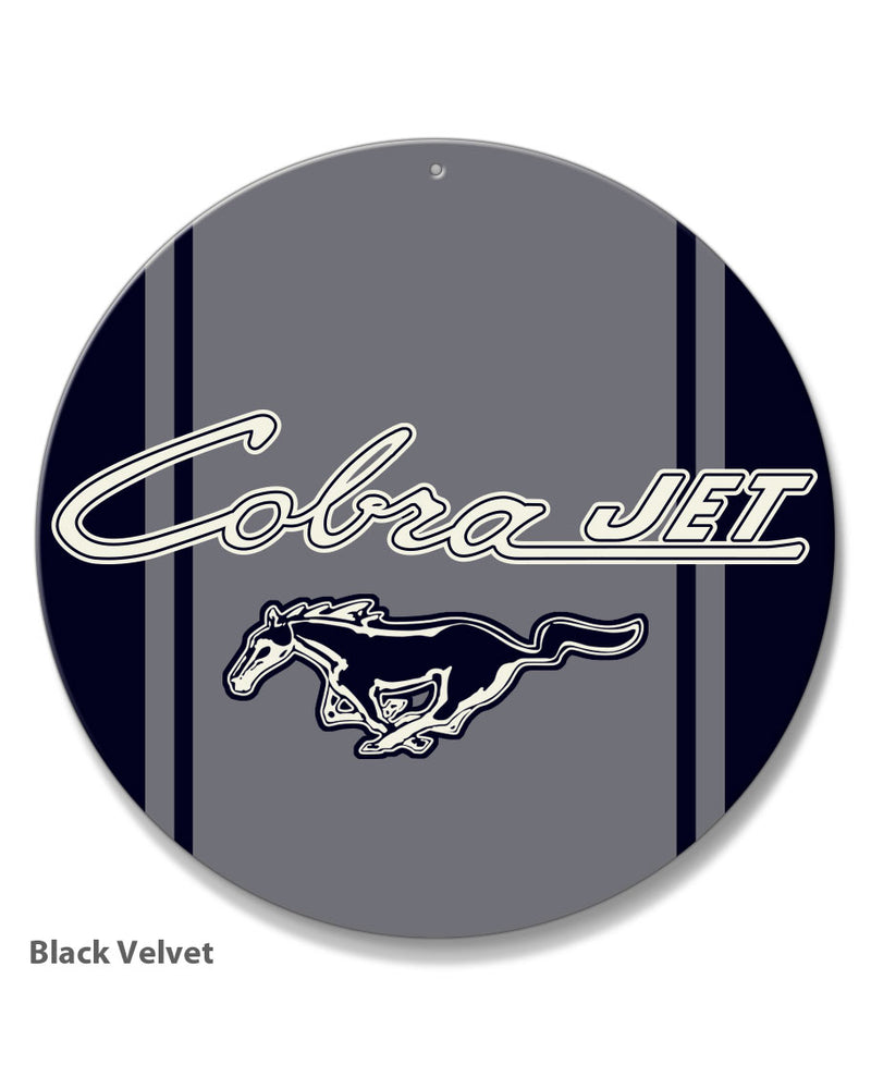 Cobra Jet Emblem Mustang Round Aluminum Sign