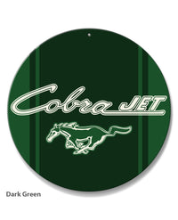 Cobra Jet Emblem Mustang Round Aluminum Sign