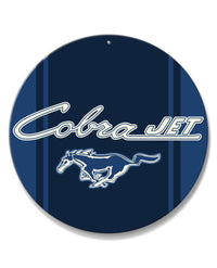 Cobra Jet Emblem Mustang Round Aluminum Sign