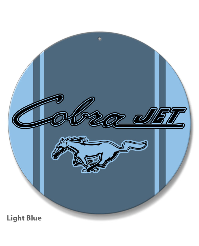 Cobra Jet Emblem Mustang Round Aluminum Sign