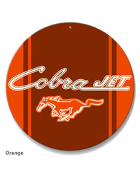 Cobra Jet Snake Emblem 1968 - 1969 Round Aluminum Sign