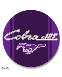 Cobra Jet Emblem Mustang Round Aluminum Sign