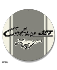 Cobra Jet Emblem Mustang Round Aluminum Sign