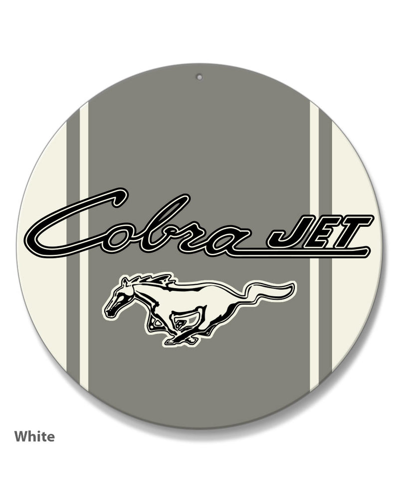Cobra Jet Emblem Mustang Round Aluminum Sign