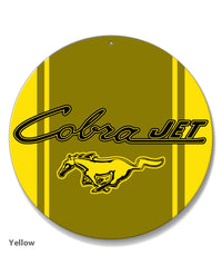 Cobra Jet Emblem Mustang Round Aluminum Sign