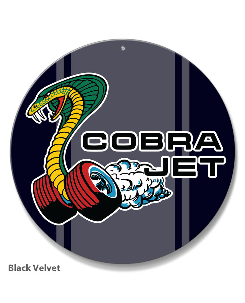 Cobra Jet Snake Emblem 1968 - 1969 Round Aluminum Sign