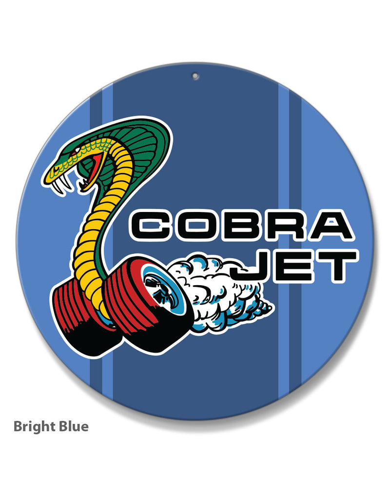 Cobra Jet Snake Emblem 1968 - 1969 Round Aluminum Sign