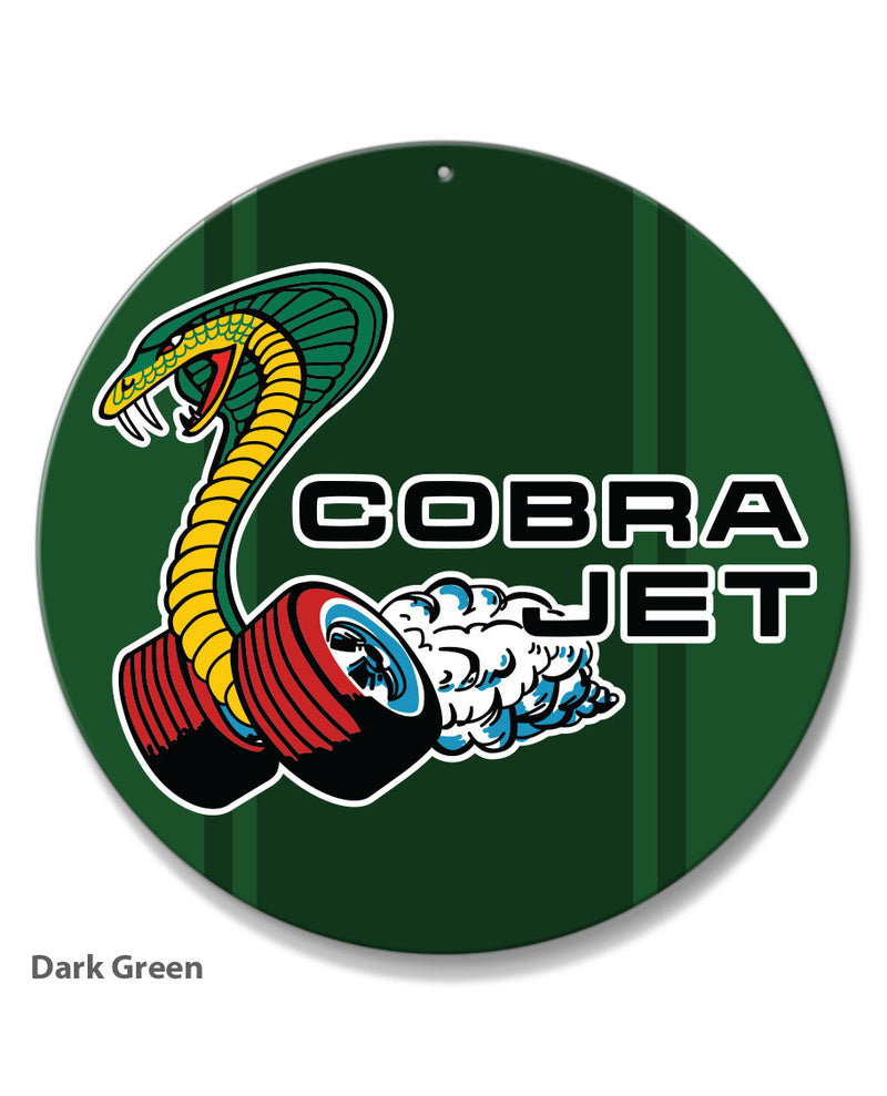 Cobra Jet Snake Emblem 1968 - 1969 Round Aluminum Sign