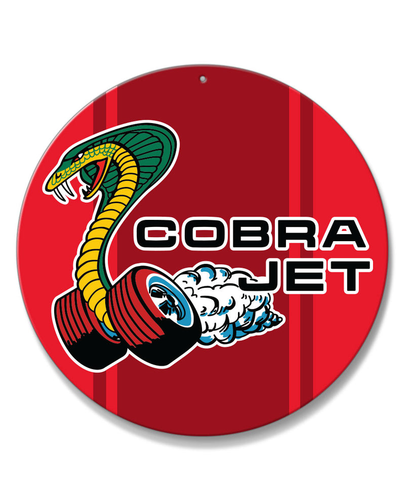 Cobra Jet Snake Emblem 1968 - 1969 Round Aluminum Sign