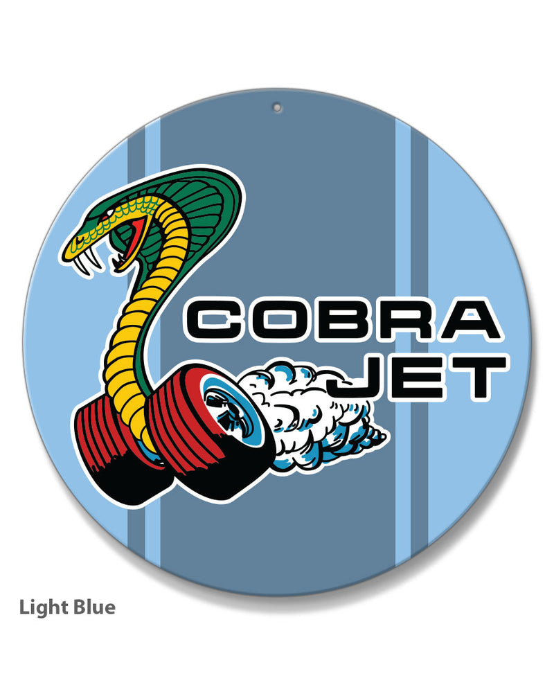 Cobra Jet Snake Emblem 1968 - 1969 Round Aluminum Sign