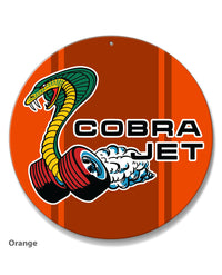 Cobra Jet Snake Emblem 1968 - 1969 Round Aluminum Sign