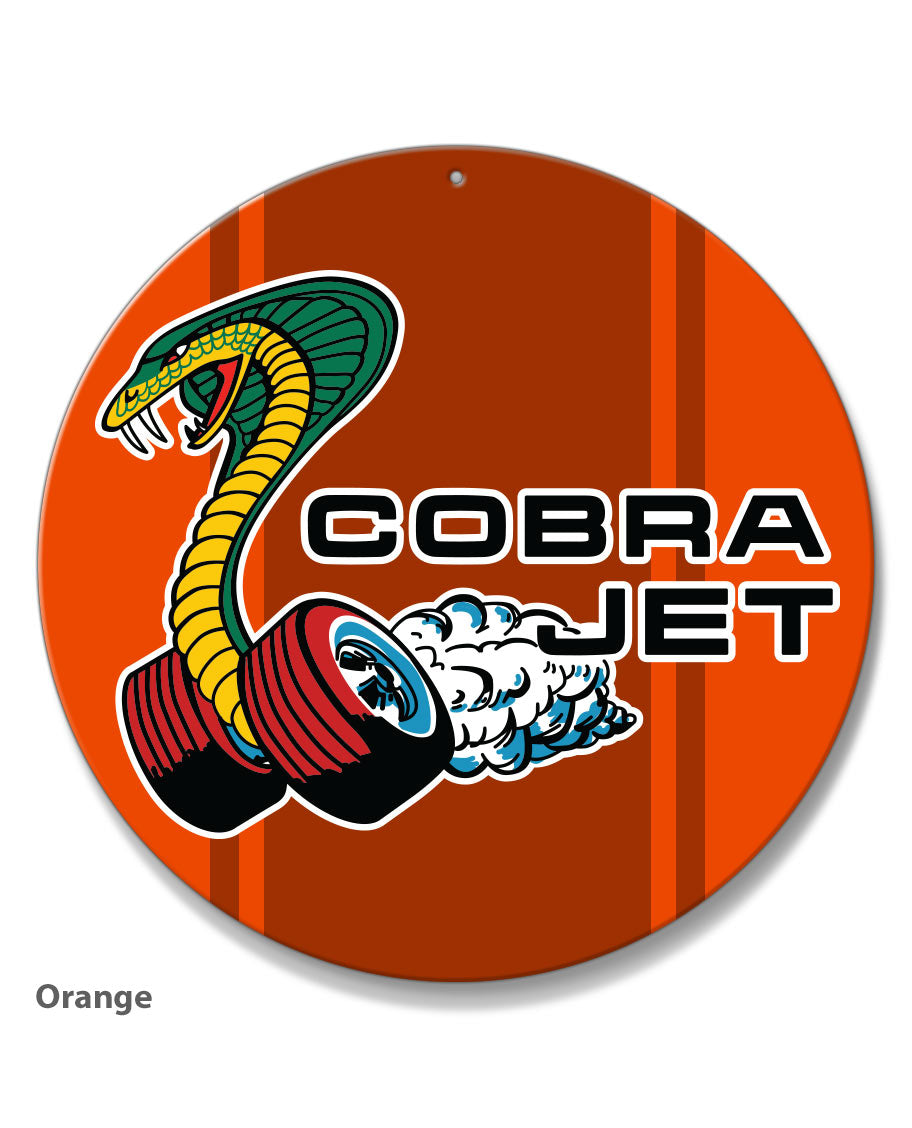 Cobra Jet Snake Emblem 1968 - 1969 Round Aluminum Sign – Legend Lines