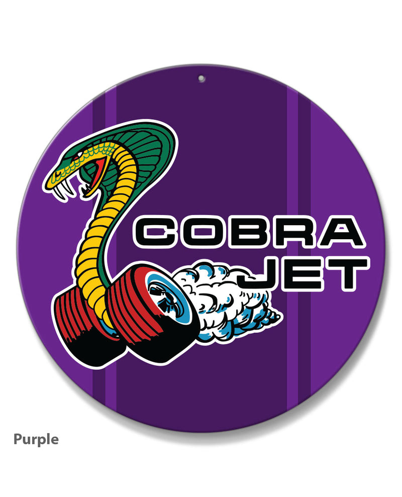 Cobra Jet Snake Emblem 1968 - 1969 Round Aluminum Sign