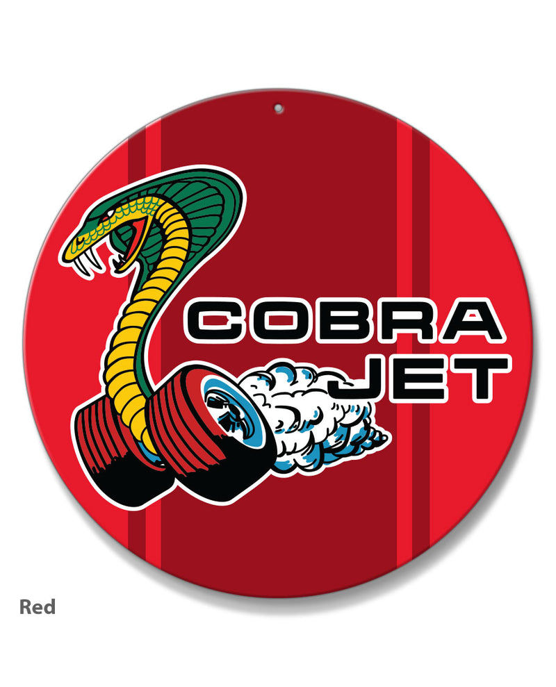 Cobra Jet Snake Emblem 1968 - 1969 Round Aluminum Sign