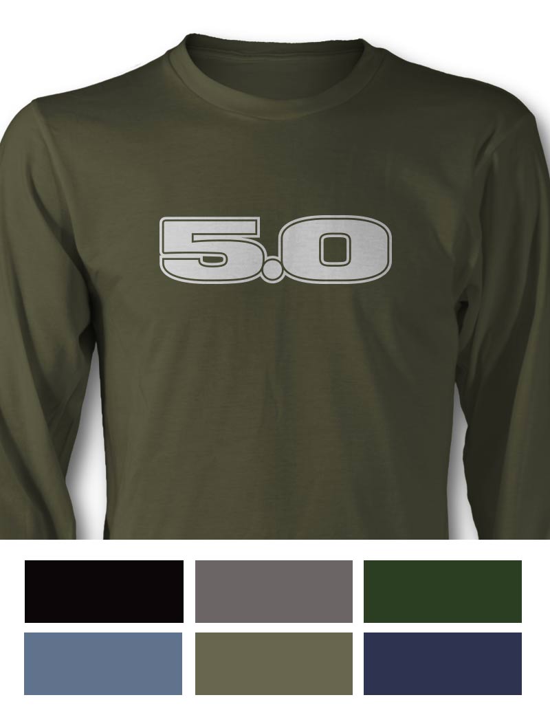 Five Point Oh - 5.0 V8 Engine Emblem T-Shirt - Long Sleeves - Emblem