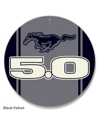 Five Point Oh - 5.0 V8 Engine Emblem Round Aluminum Sign