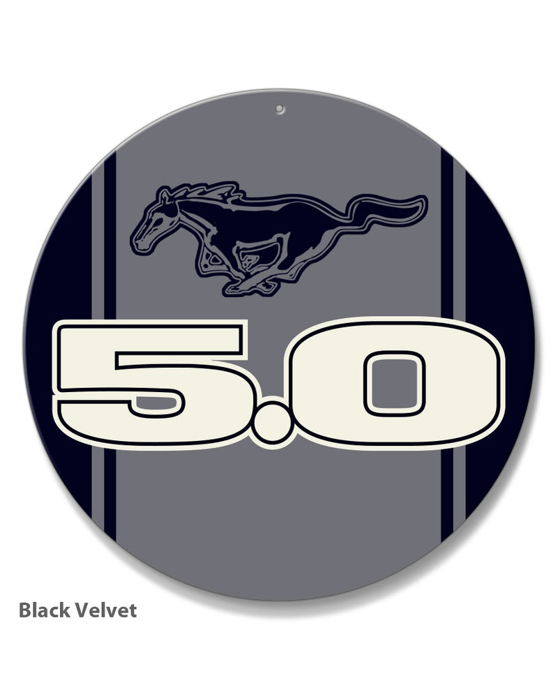 Five Point Oh - 5.0 V8 Engine Emblem Round Aluminum Sign