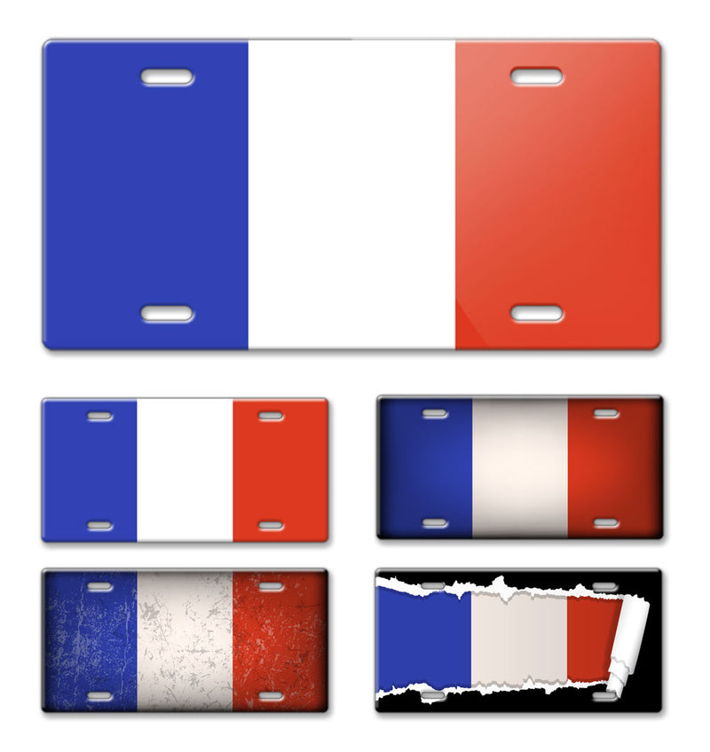  French Flag Novelty License Plate