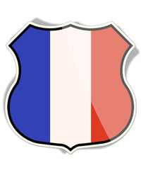 French Flag Shield - Aluminum Sign