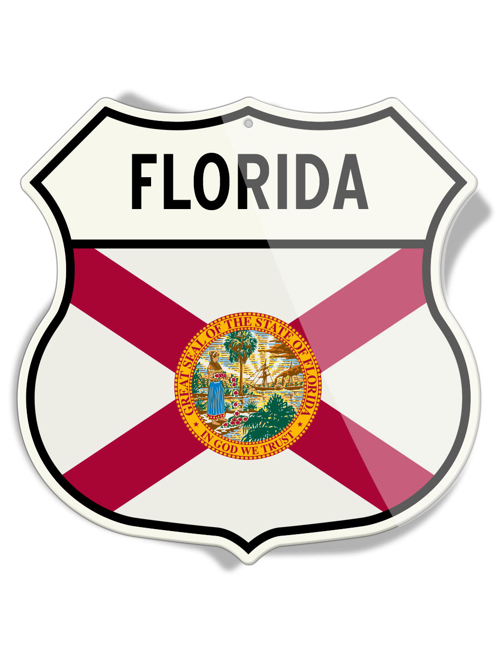 State Flag of Florida - Shield Shape - Aluminum Sign