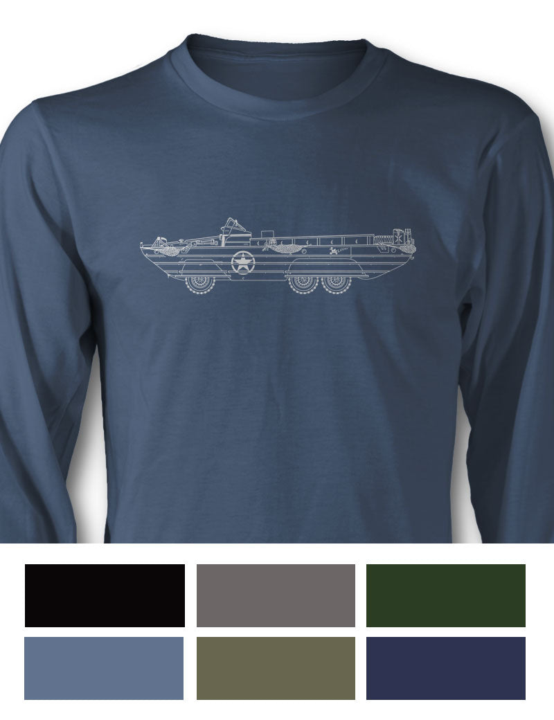 GMC DUKW “Duck” World War II 1942 - 1945 T-Shirt - Long Sleeves - Side View