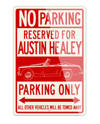 Austin Healey Sprite MKII MKIII Roadster Reserved Parking Only Sign